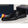 Pantofi eleganti barbati din piele naturala Havana Croco Lac Negru
